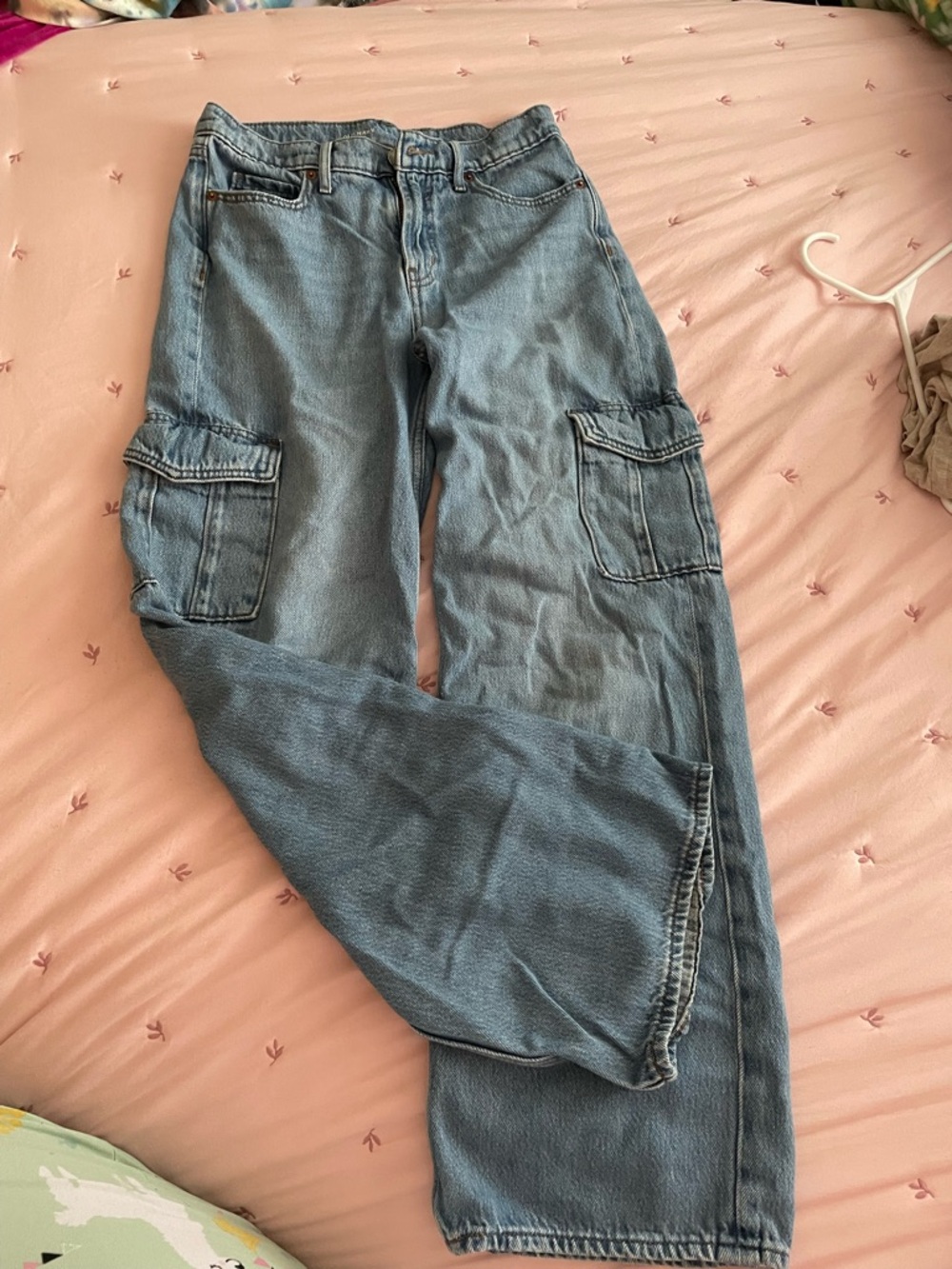 Old Navy Light Blue Wide-Leg Cargo Jeans